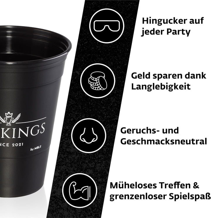 CUPKINGS Party Becher Set | 22 Hartplastik Becher Made in Germany | Festival Zubehör & Party Deko |