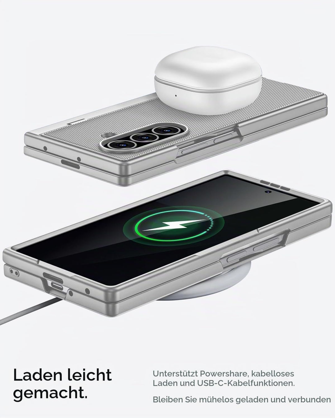 Miimall Handyhülle Kompatibel mit Samsung Galaxy Z Fold 7 Hülle mit Ständer, [Privacy Displayschutz]