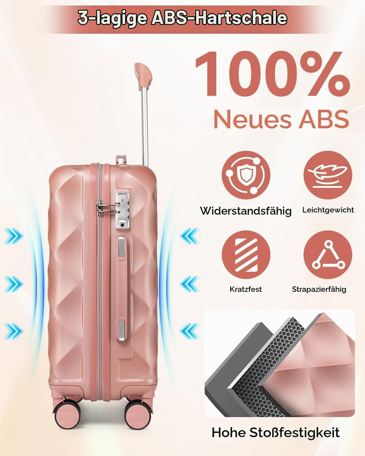 Sea choice Hardschalen Trolley Koffer Set 5tlg. Zwillingsrollen Reisekoffer Enthält 1 Reisetasche un