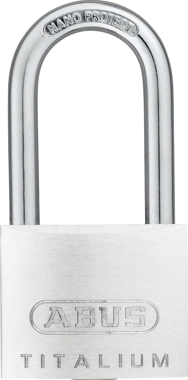 ABUS Vorhängeschloss Titalium 64TI/40HB40 mit hohem Bügel - Kellerschloss mit Schlosskörper aus Spez