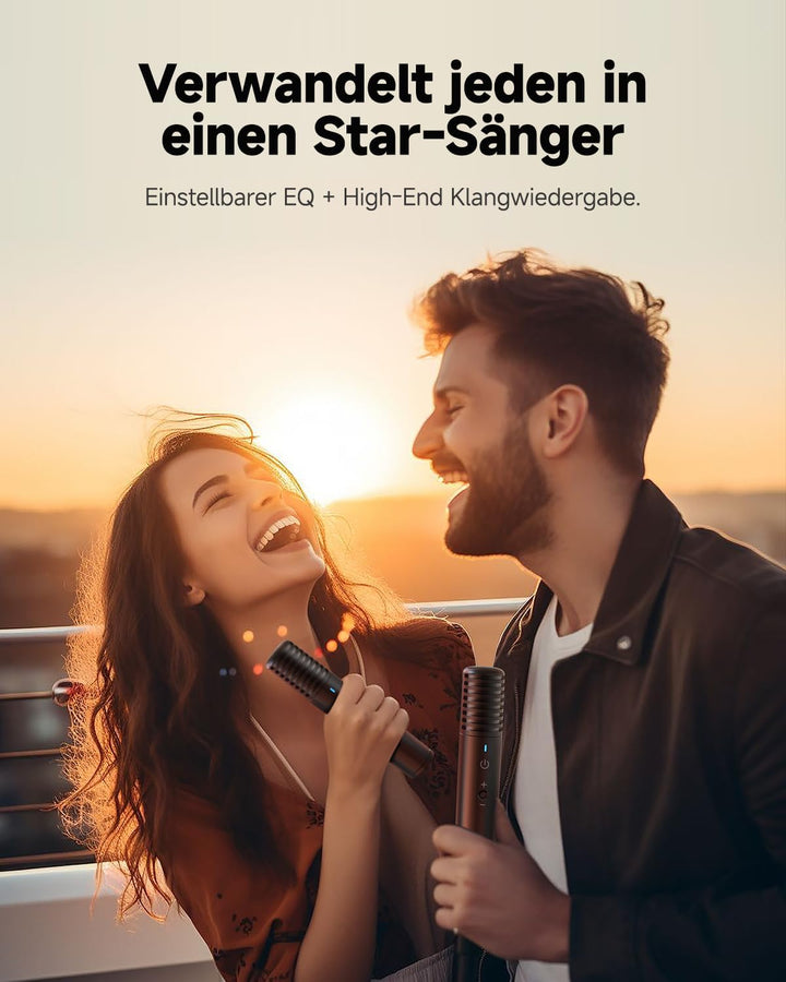 Karaoke-Maschine für Erwachsene – mit Songtextanzeige, 64 GB Karaoke-Tablet, 2 kabellose Mikrofone,