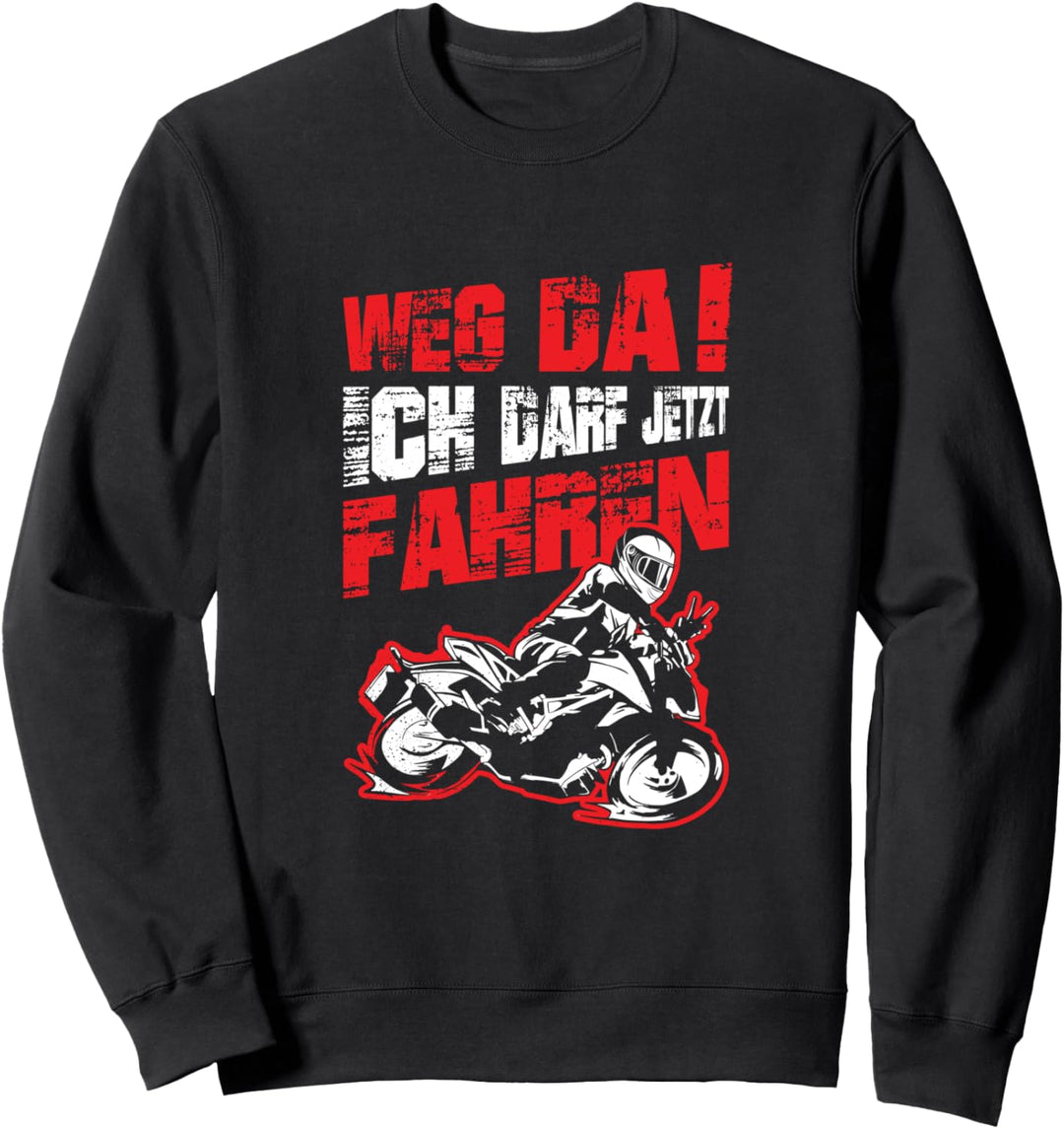 Motorrad Führerschein bestanden Fahrlehrer Fahrschüler Moped Sweatshirt