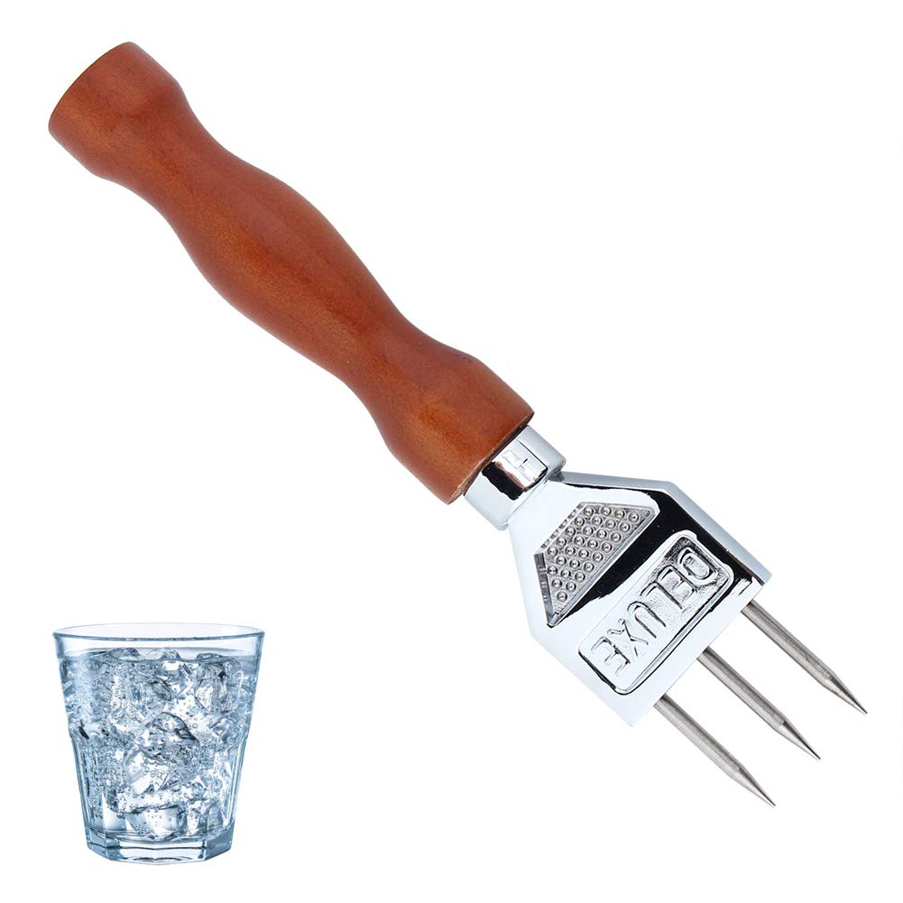 Jeffergarden Eispickel, Eis Meissel Edelstahl EIS Meissel mit Holzgriff Entfernung Pick Crushed Ice