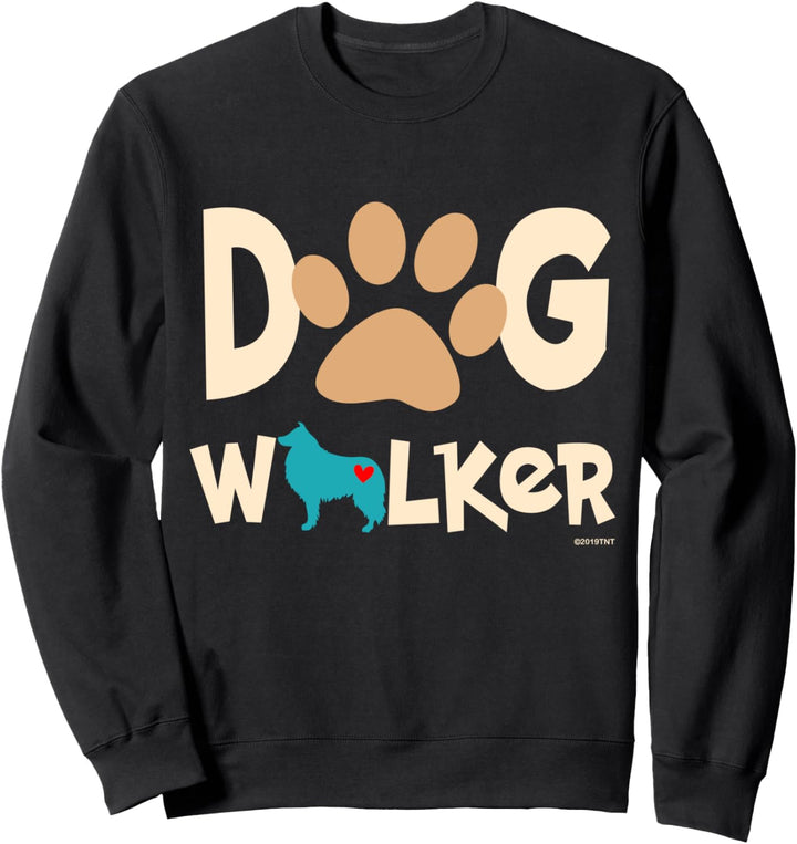 Dog Walker Dog and Paw Print With Heart Sweatshirt