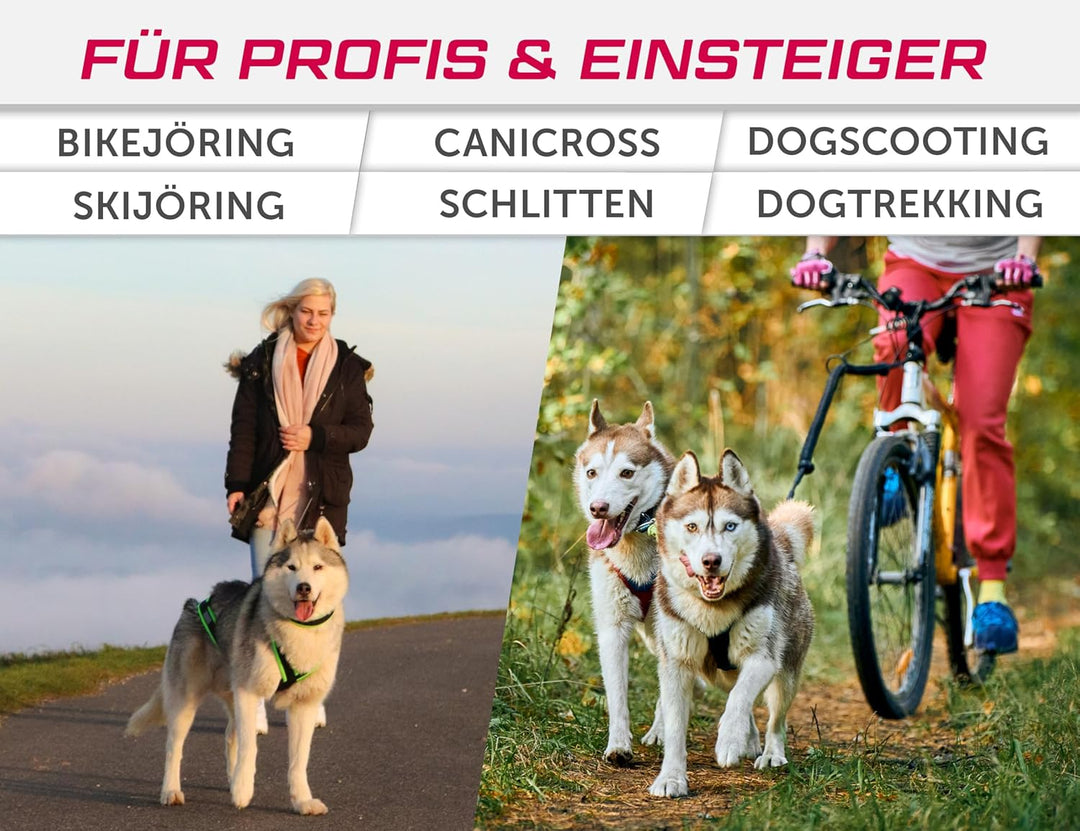 LASALINE Hunde Zuggeschirr X Back für Canicross Hundesport Dogscooter Bikejöring Schlitten in Schwar
