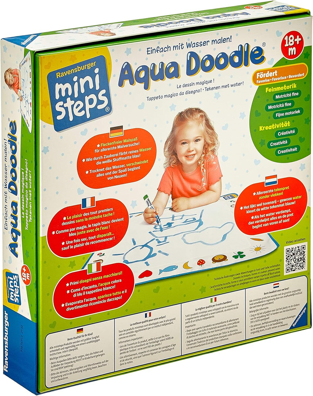 Ravensburger ministeps Aqua Doodle - Malen für Kinder ab 18 Monaten, Kreatives Malset für fleckenfre