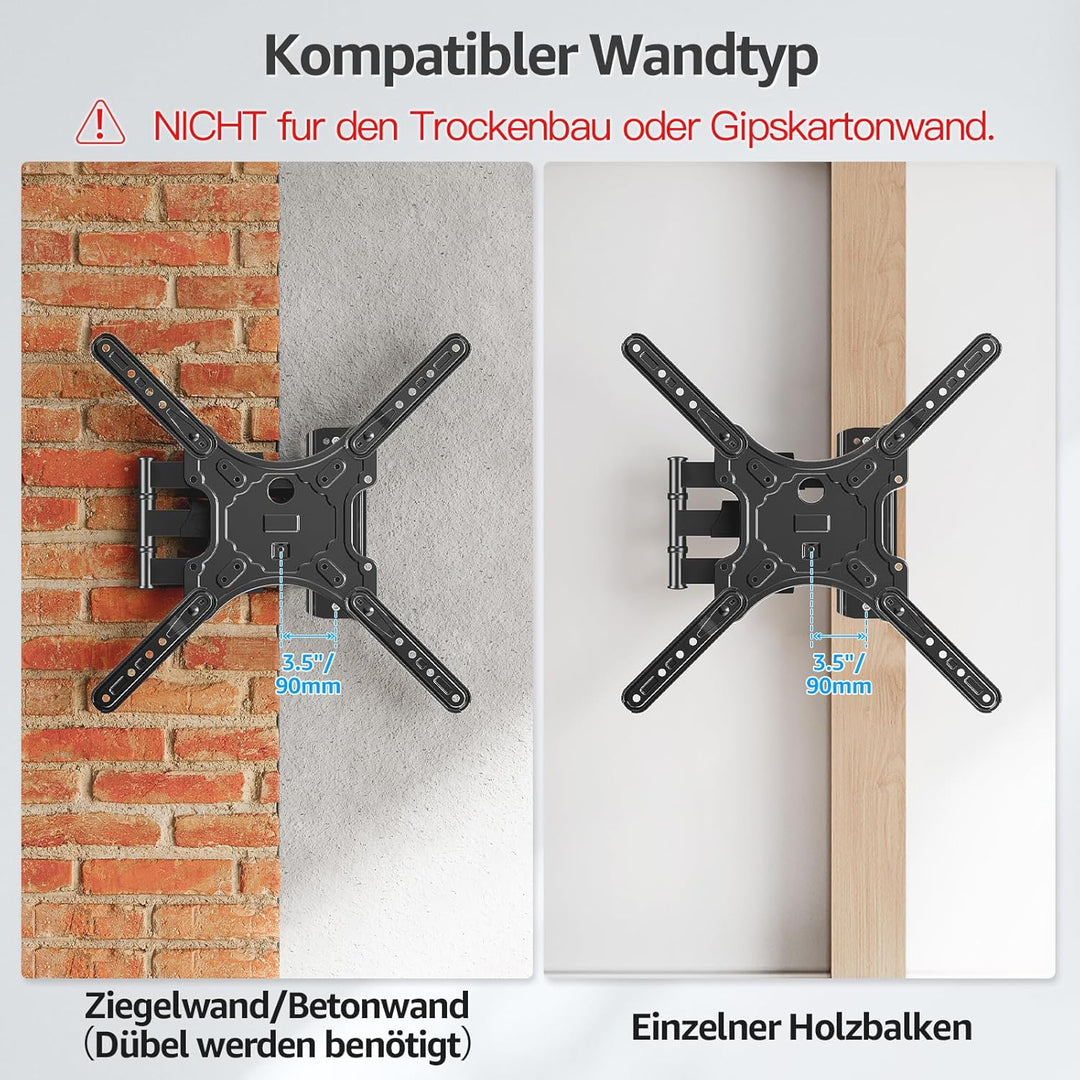 MOUNTUP TV Wandhalterung für 26-60 Zoll LED, LCD, OLED Fernseher, Schwenkbare Neigbare TV Halterun b