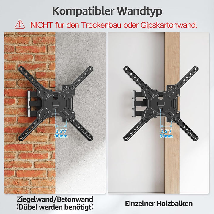 MOUNTUP TV Wandhalterung für 26-60 Zoll LED, LCD, OLED Fernseher, Schwenkbare Neigbare TV Halterun b