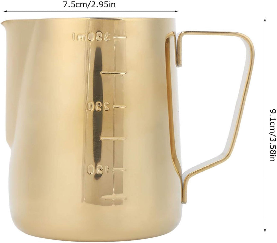 Milchkännchenbecher aus Edelstahl, Kaffee Latte Becher mit ergonomischer Griffwaage Der Milchkrug ha