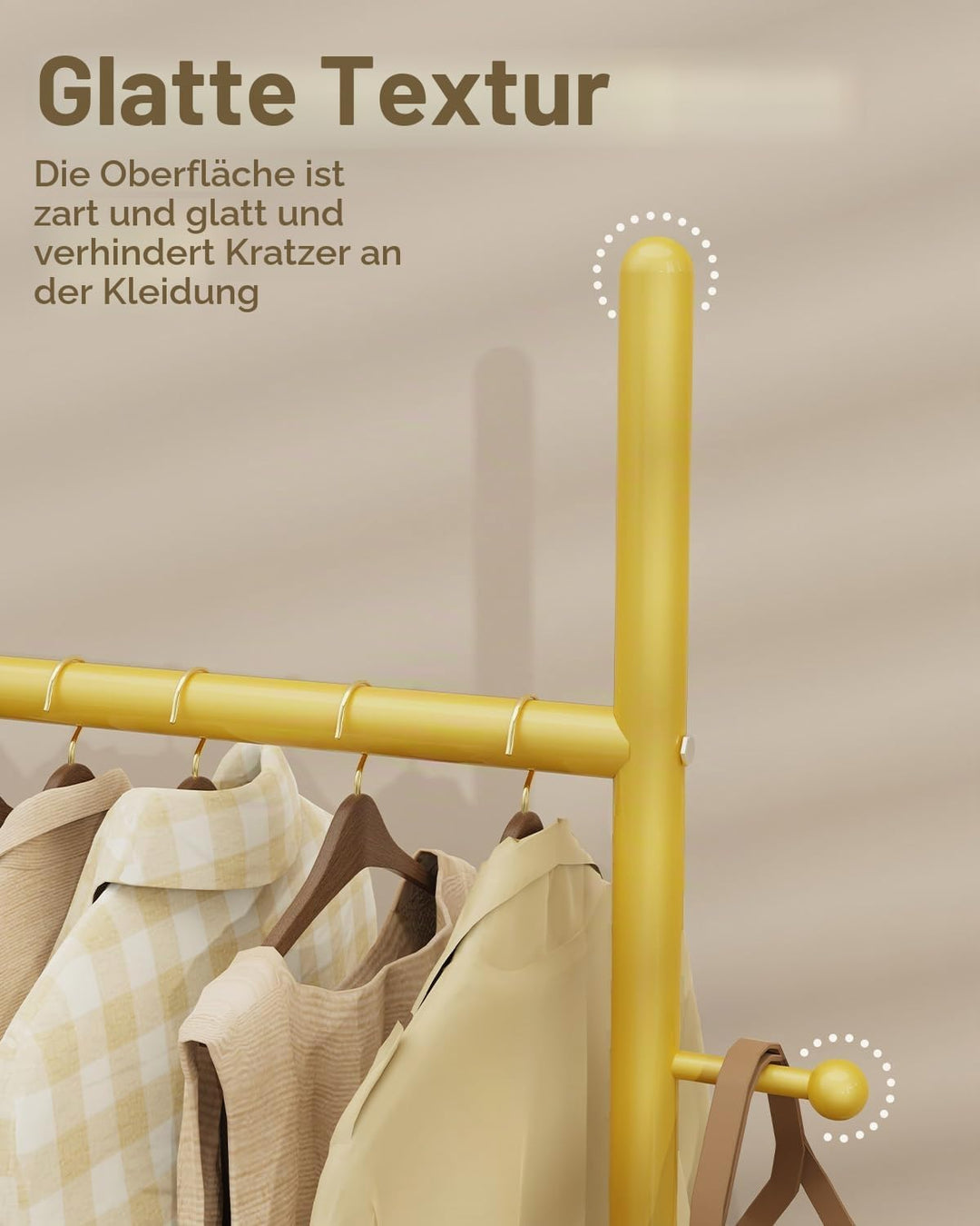 GUOHNHE Stabil Metall Garderobenständer, Grosse Freistehend Kleiderbügel Stand mit Rock Slab Base un