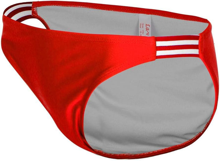 La-V Mädchen Bikini Zweiteilig Sport 152-158 Rot Gestreift, 152-158 Rot Gestreift