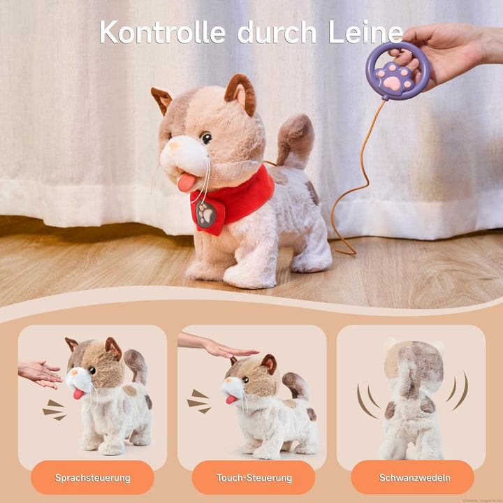 TUMAMA KIDS Elektronische Haustiere, Katze Spielzeug Kinder, Roboter Kuscheltier Plüschtiere Katze,