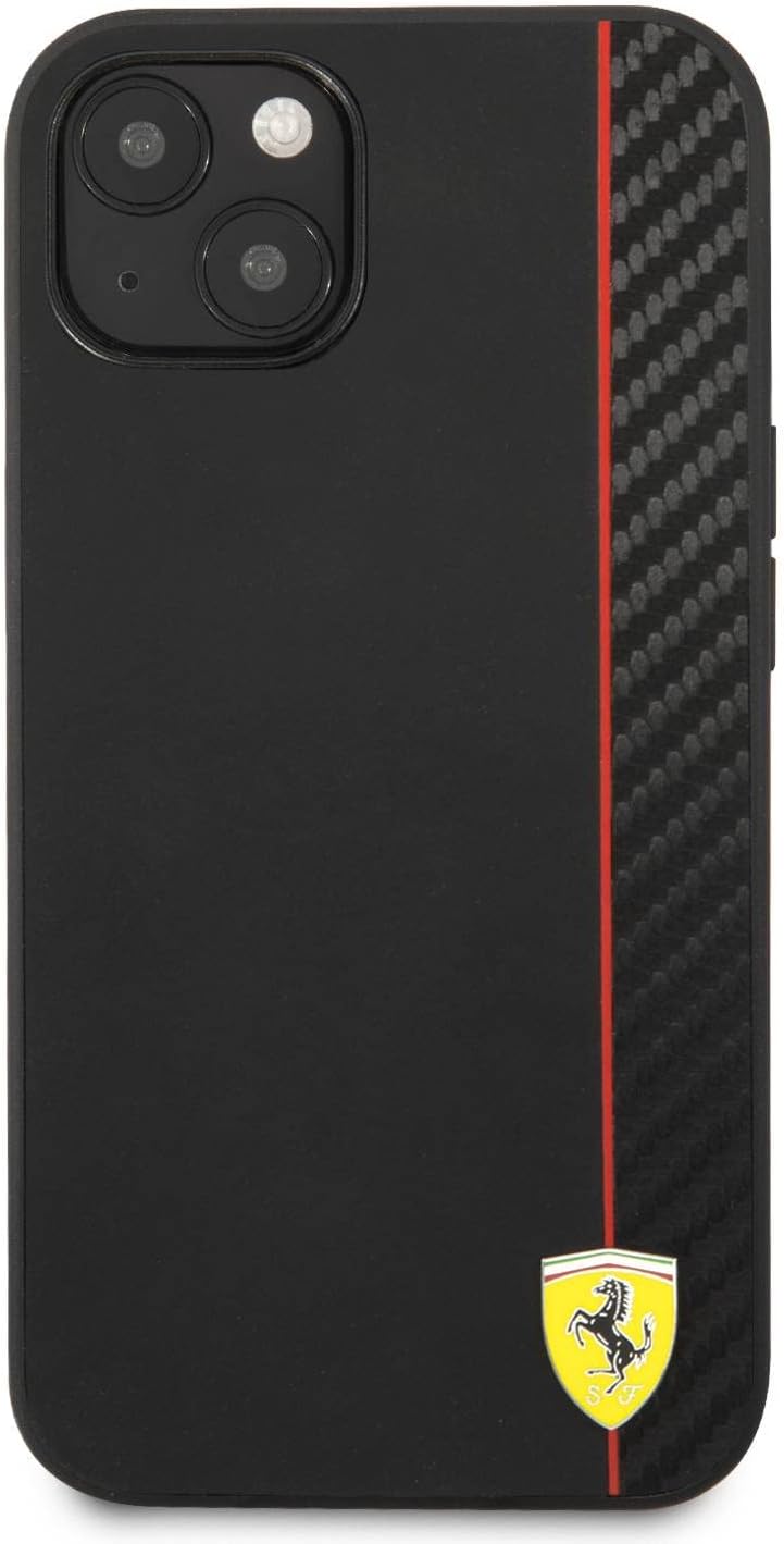 Ferrari FESAXHCP13SBK hülle für iPhone 13 Mini 5,4" schwarz On Track Carbon Stripe