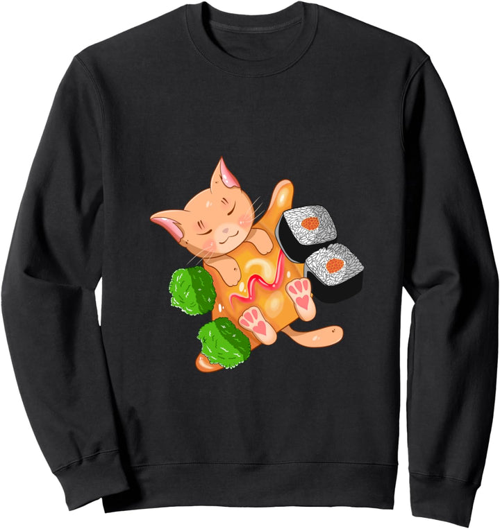 Sushi Anime Katze Sweatshirt