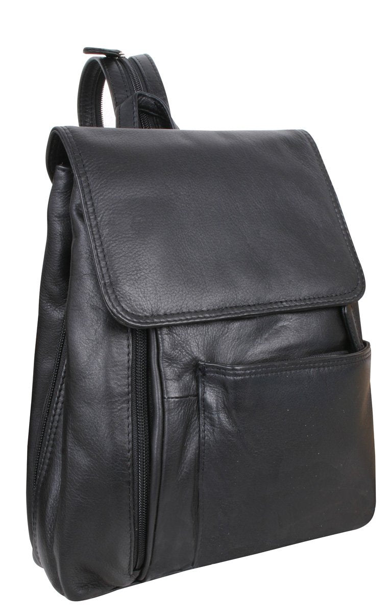 Rucksack LOUANA in Echt-Leder, schwarz, 27x23x10cm