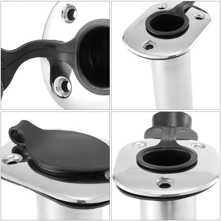Edelstahl Bootsrutenhalter 90° Einbau Angelrutenhalter für Boot und Yacht,