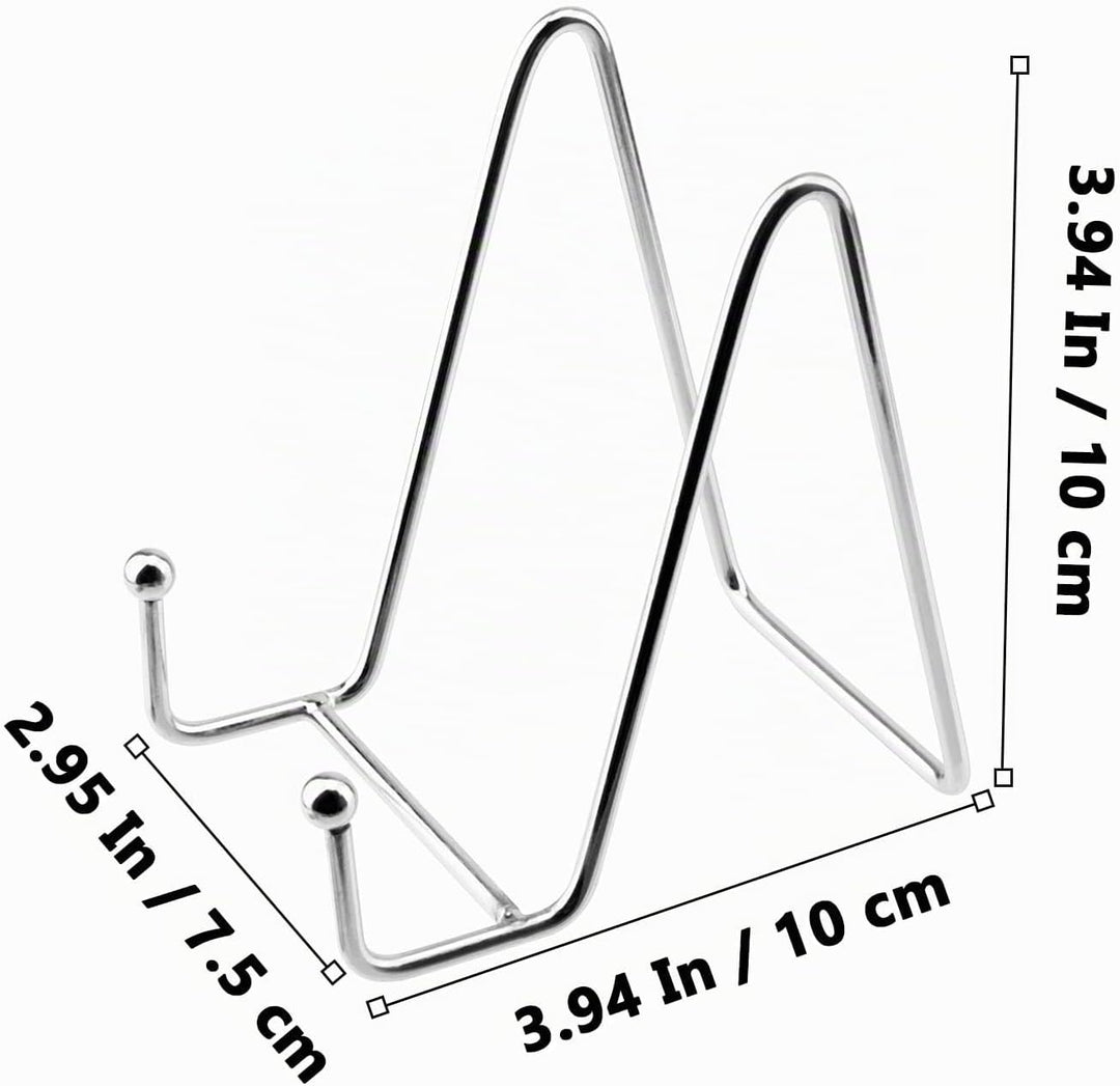 NAMYEUT 8 Stück Metall Tellerständer Silber, 4 Zoll Eisen Staffelei Display Ständer Plattenhalter, M
