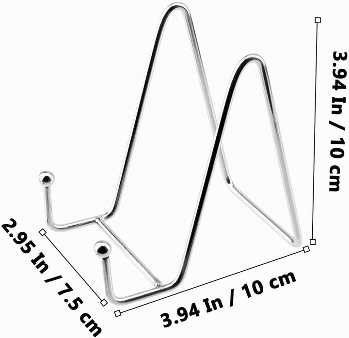 NAMYEUT 8 Stück Metall Tellerständer Silber, 4 Zoll Eisen Staffelei Display Ständer Plattenhalter, M