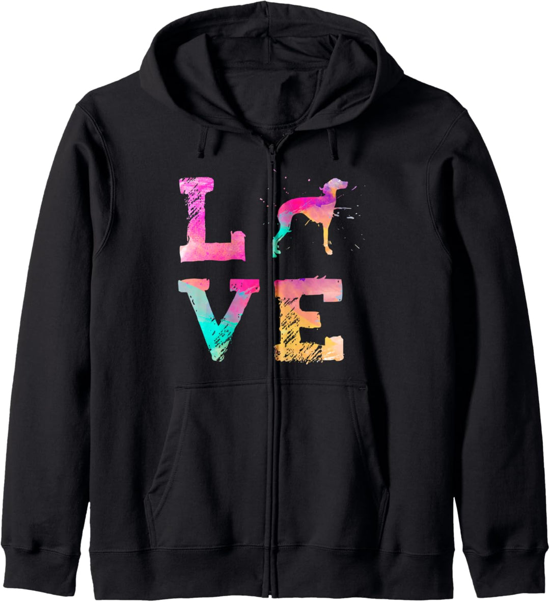 Bunte Aquarellmalerei Italienischer Windhund Hund Kapuzenjacke