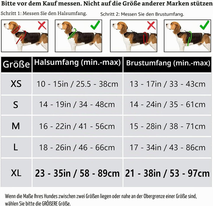 HEELE Hundegeschirr, Hundegeschirr für Grosse Hunde, Freigabe am Hals, Vorderseite Rückseite Clips H