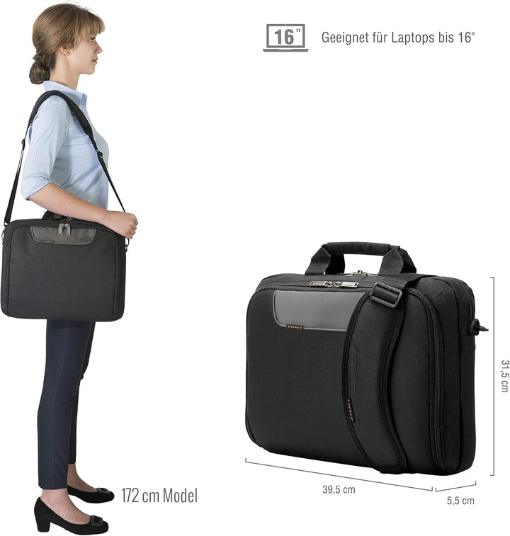 Everki Advance Laptop-Tasche – Schultertasche 40,64 cm (16 Zoll) Schwarz, 40,64 cm (16 Zoll) Schwarz