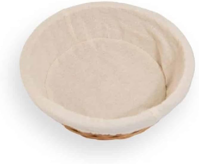 Marcel Paa - Französischer Gärkorb mit Leinenbezug rund Ø 28 cm für 1 kg Teig, gross, Banneton entoi