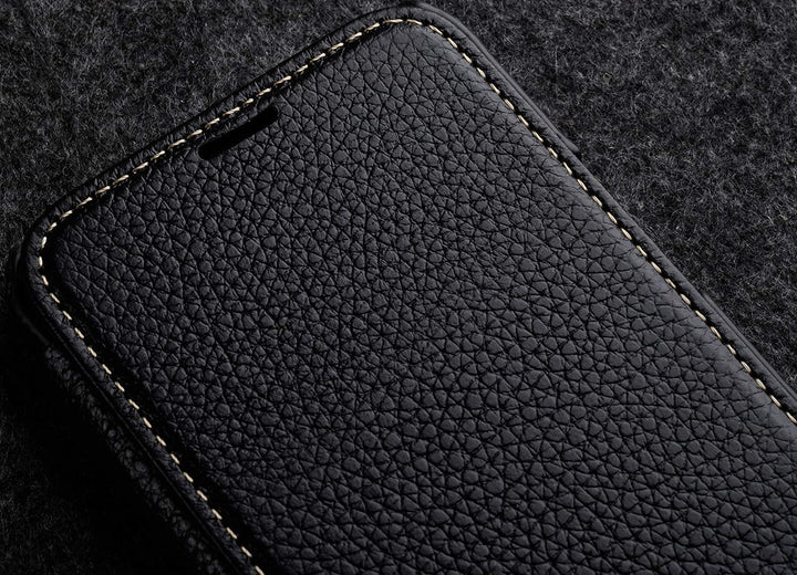 STILGUT Book Case kompatibel mit iPhone 12 Pro Max (6.7“) Hülle aus Leder zum Klappen, Klapphülle, H