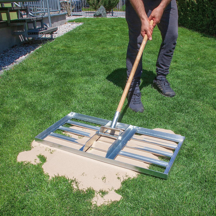 SattesGrün Rasenpflege Set bestehend aus Aerifizierer und 75cm x 35cm Rasenrakel |Rasenbelüfter Fläc