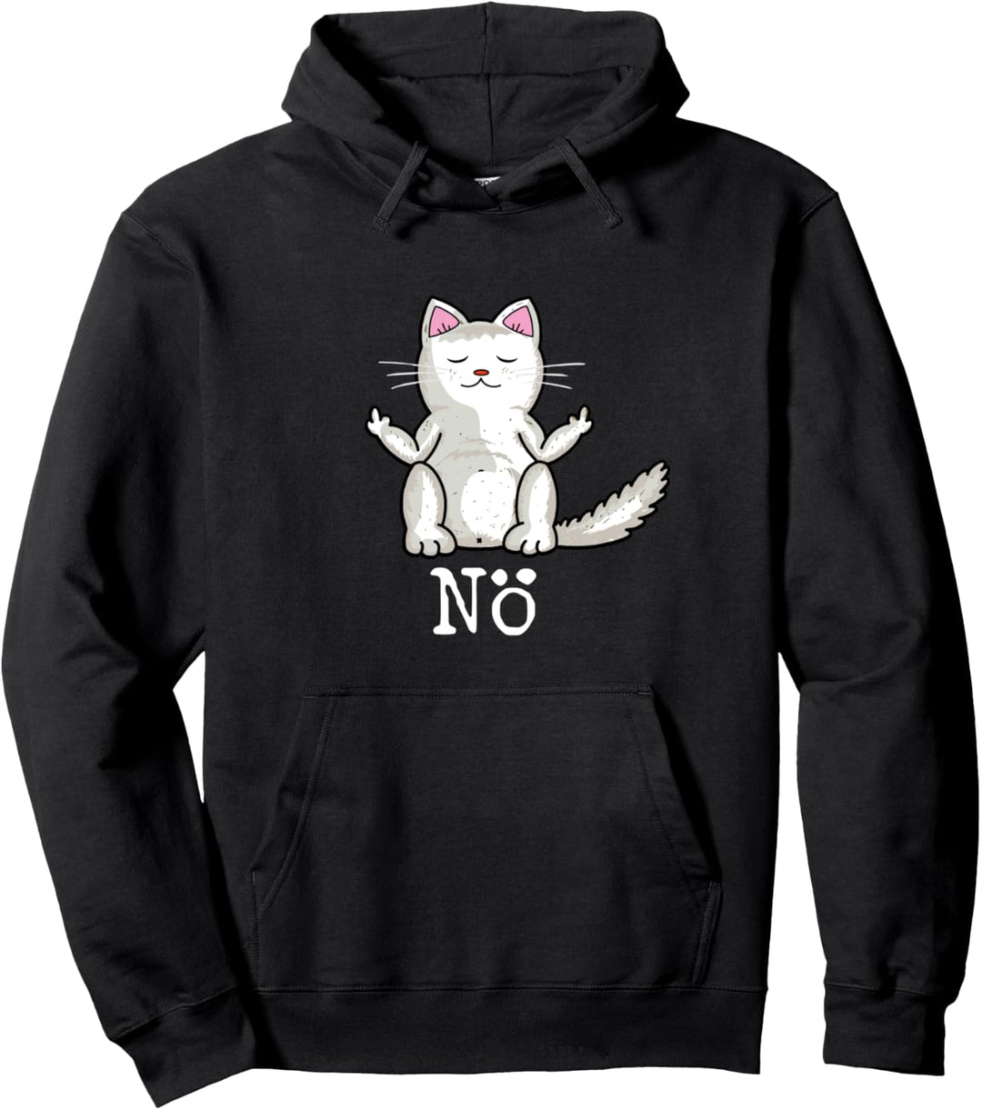 NÖ Katze Mittelfinger Stinkefinger Lustiger Spruch Pullover Hoodie