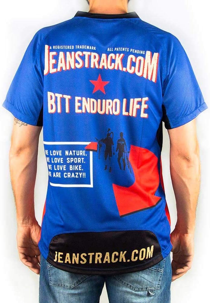 Jeanstrack Enduro Extr Technisches MTB Shirt XL Rot / Blau, XL Rot / Blau