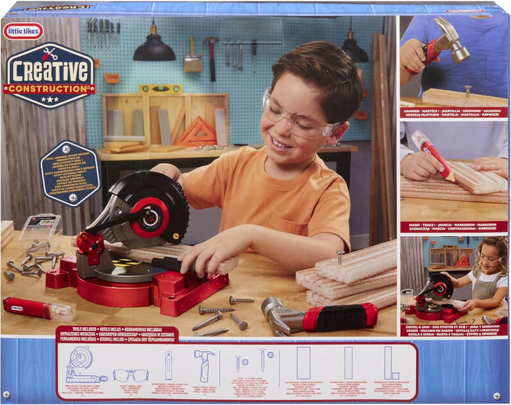 little tikes Creative Construction Power Cuts Set - Enthält 6 Zubehörteile, Rollenspiel-Bauset, Geei
