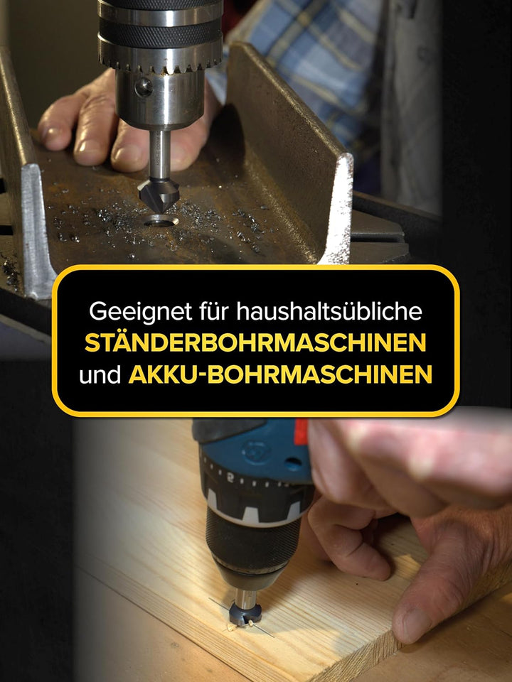 Kegelsenker Set AlTiN - Industrie Qualität - 90° Ø 6,3-20,5 mm - extra harter HSS E Co 5 mit Beschic
