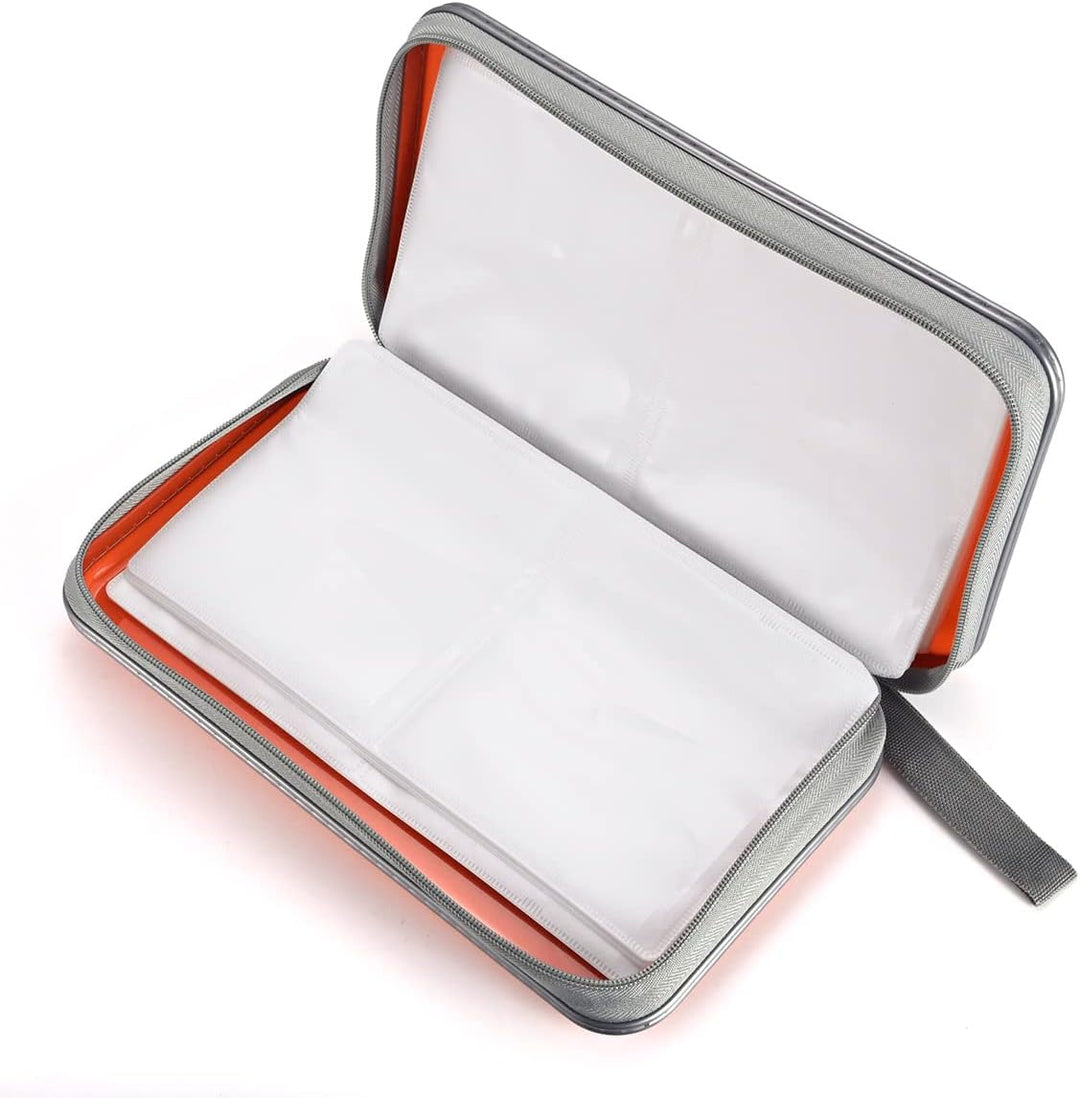 LIOVODE DVD-Tasche,96 Kapazität CD-Hülle Halter Lagerung Veranstalter Hartplastik Schutz Disc-Geldbö