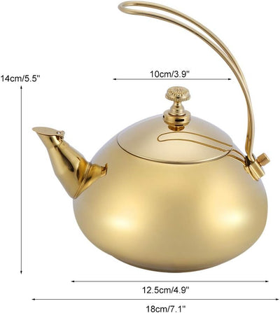 Tea Kettle,Teekanne Mit Sieb Edelstahl,Le Pot,Elektrische Teekanne Aus Gold,Metallischer Goldkessel,