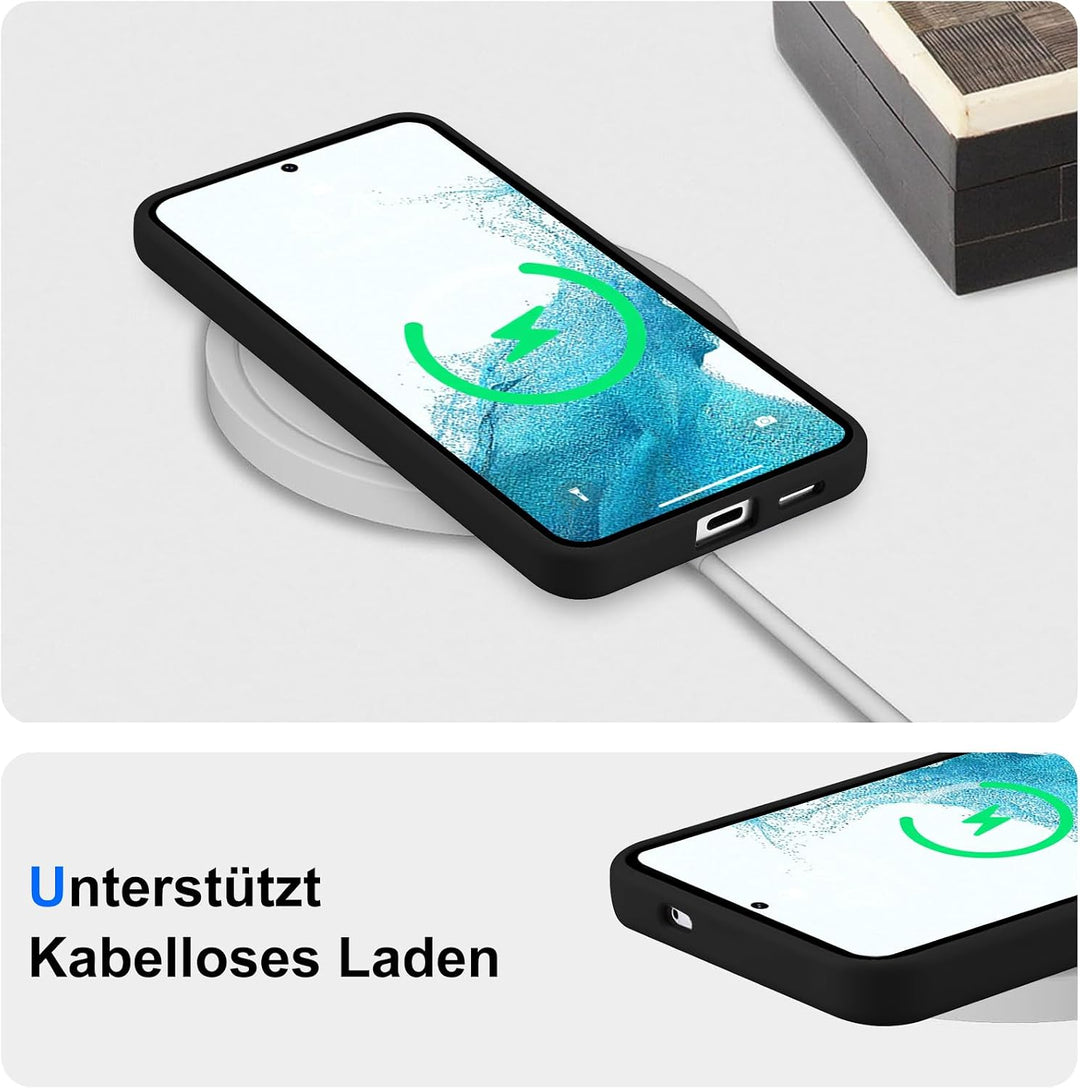 Handyhülle für Samsung Galaxy S22 Hülle [Material-Upgrade] Soft Silicone Case mit Mikrofaserfutter R