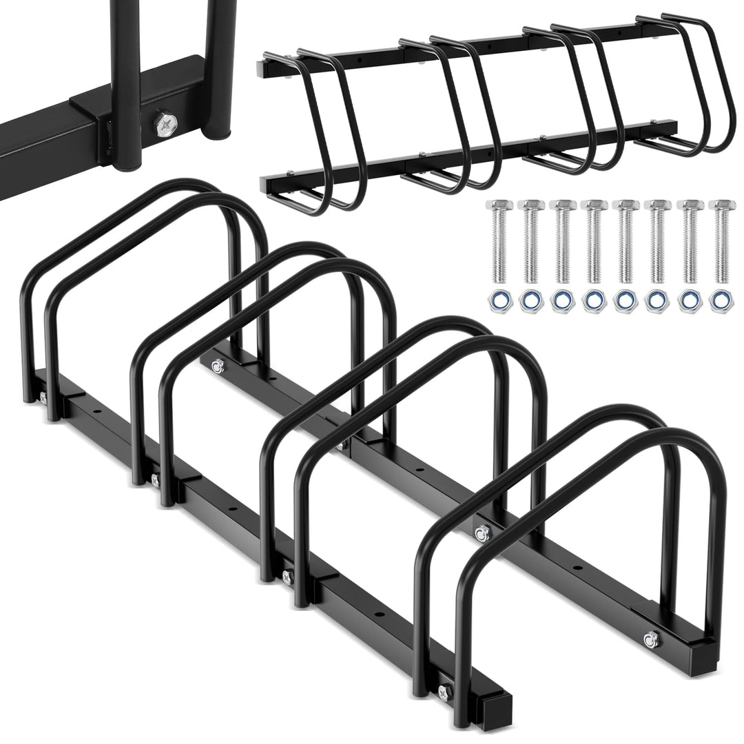 Fahrradständer für 4 Fahrräder, Fahrradständer Boden mit 30cm Radabstand für 35-55 mm Reifenbreite,