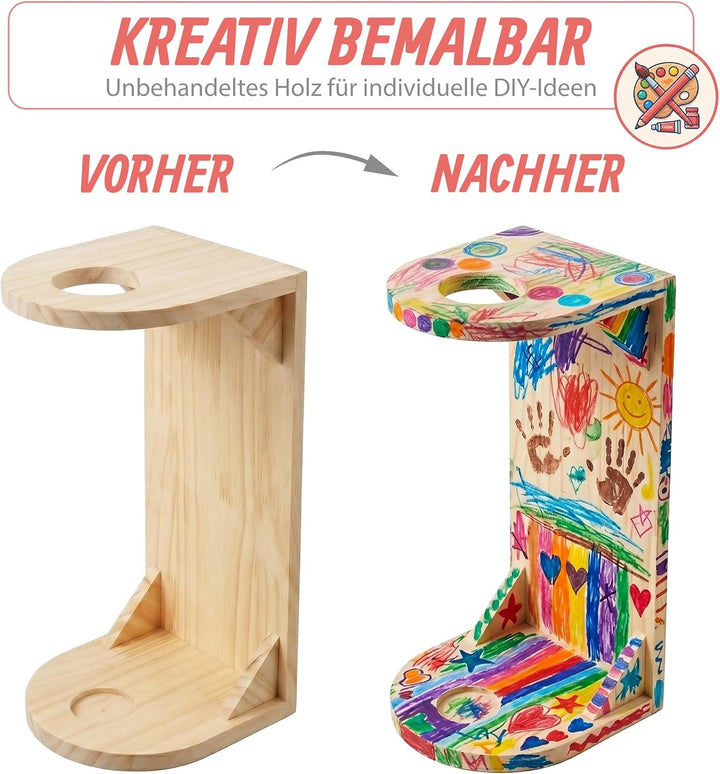 Relaxdays Steckenpferd Halter 2er Set, Wand, Hobby Horse Aufbewahrung, HBT: 35x15x15 cm, Stabpferd S