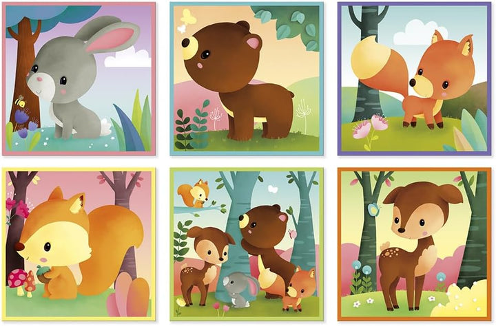 Janod J02731 Kubkid 9 Blocks, Forest Animals Waldtiere, Waldtiere