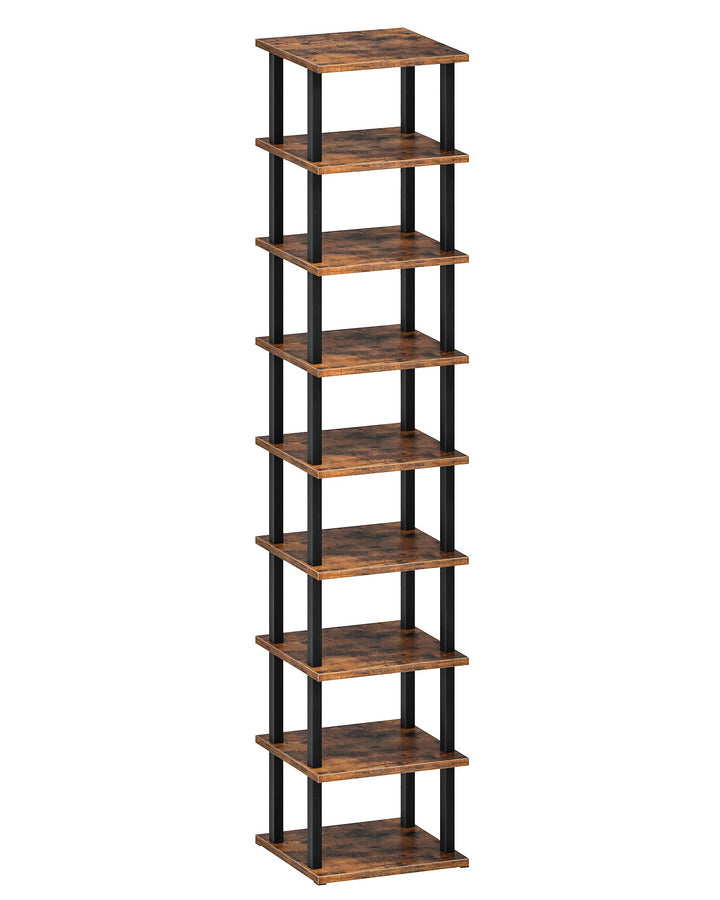 CHOEZON Regal mit 9 Ebenen, Bücherregal, Schmales Schuhregal, DIY-Schuhablage, Schuhaufbewahrung, St