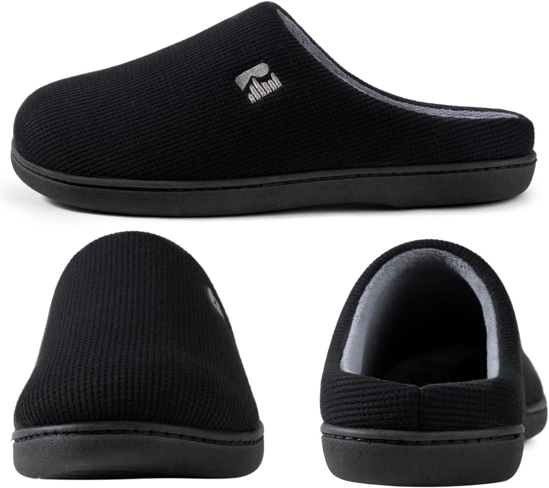 RockDove Herren Original Zweifarbige Hausschuhe mit Rückstellschaum 43.5 EU Schwarz und Grau, 43.5 E