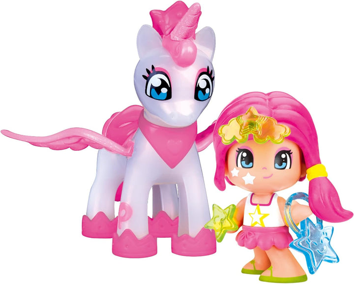 Pinypon - Star und Fliegender Einhorn, sortierte Farben/Modelle, 32 kleine Accessoires (Famosa 70001