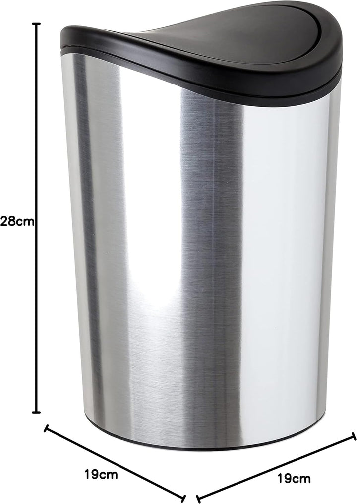 TATAY Mülleimer Bad, 6L Kapazität, Polypropylen, BPA frei, Taupe. Massnahmen 19 x 19 x 28 cm, Metall