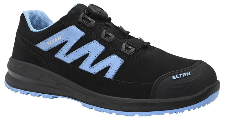 ELTEN Sicherheitsschuhe Marten XXSports Pro BOA Black-Blue Low ESD S3, Damen und Herren, Leder, Stah
