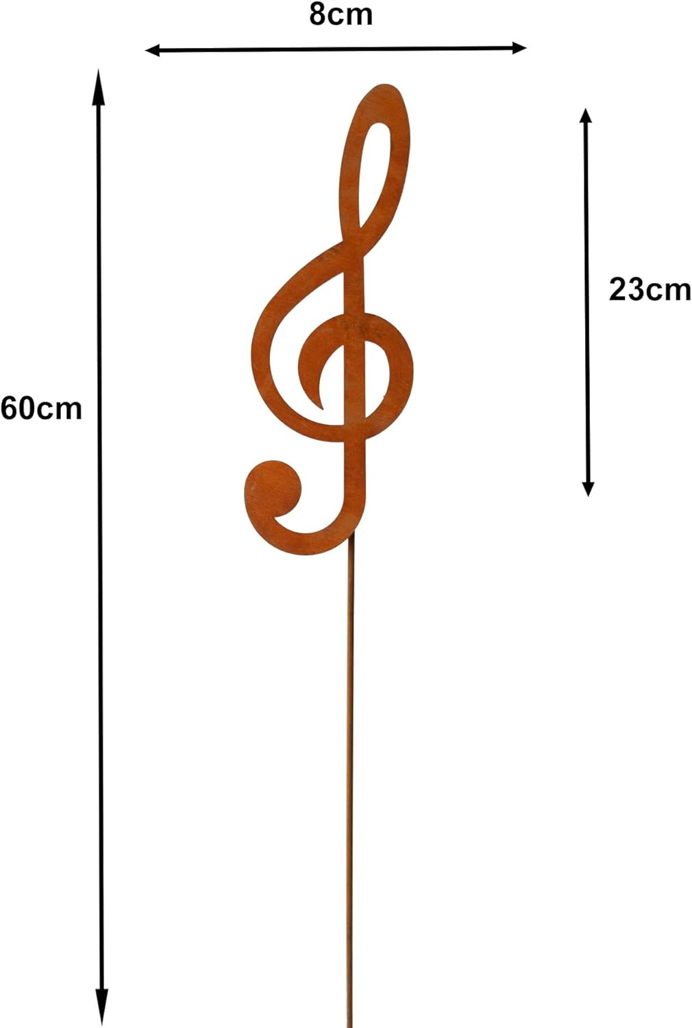 Bornhöft Gartenstecker Noten 3er Set Notenschlüssel Note Beetstecker Topfstecker Metall Rost Gartend