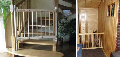 Treppenschutzgitter Türgitter Schutzgitter erweiterbar 72-122 cm Feststellfunktion Türschutzgitter 8