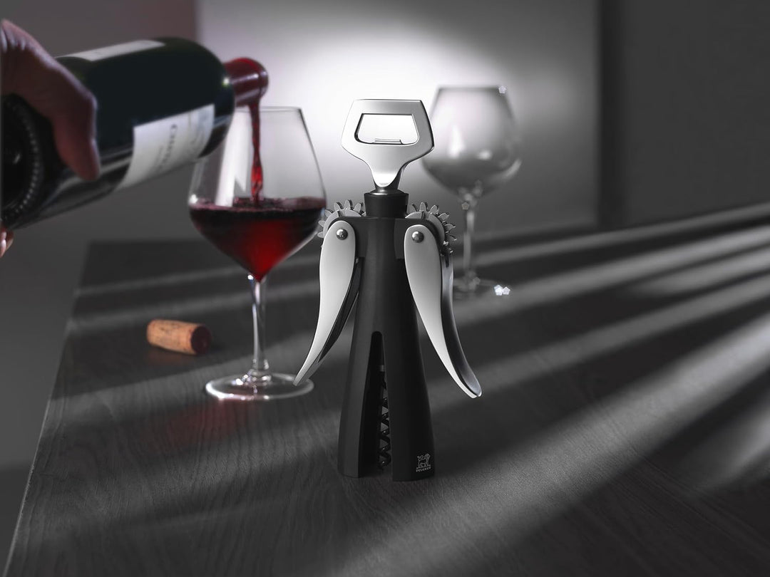 Peugeot Saveurs de Vins SOUVERAIN Korkenzieher 20 cm mit Kapselheber, Silikon, Zamac, 18 cm klassisc