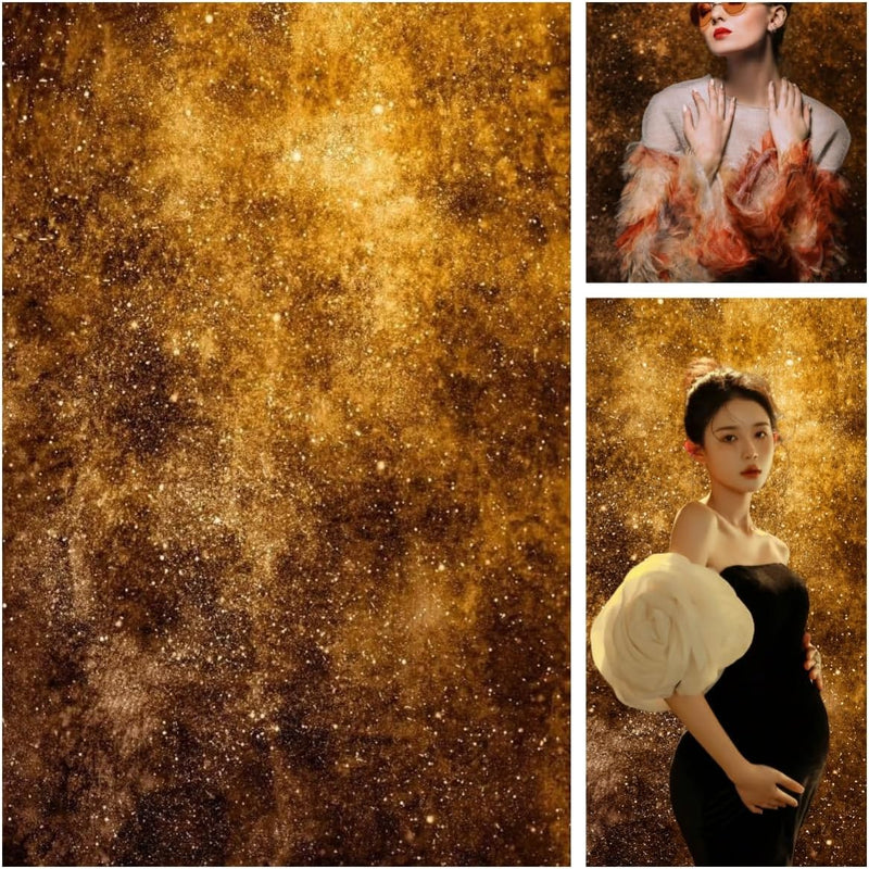 WaW 1.5x2.2m Fotohintergrund Gold Glitzer Hintergründe für Fotostudios S Gelb, S Gelb