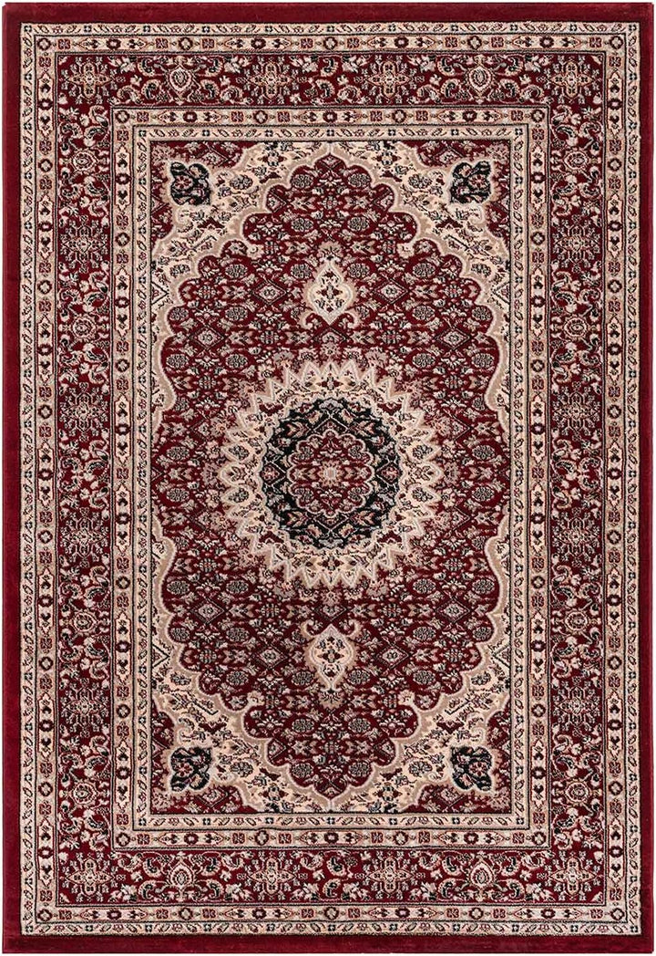 VIMODA Klassisch Orient Teppich dicht gewebt in Dunkel Rot, Masse:120 x 170 cm 120 x 170 cm Rot, 120