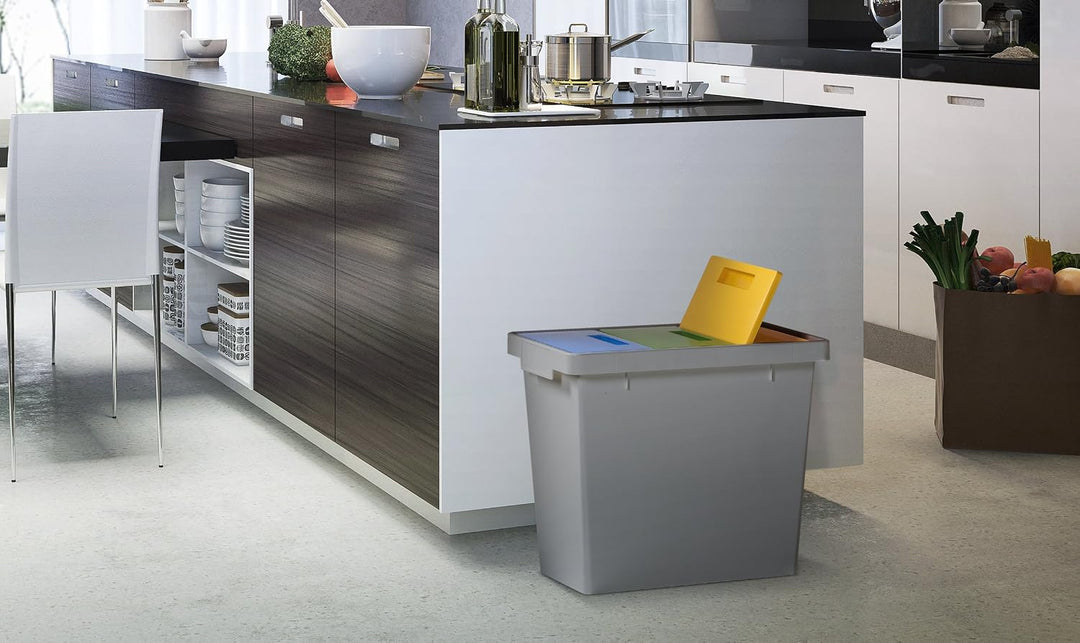 MATTIUSSI Polymax + Umimax: Mini-System für die Mülltrennung mit Feuchtbehälter, 40 l insgesamt + 6