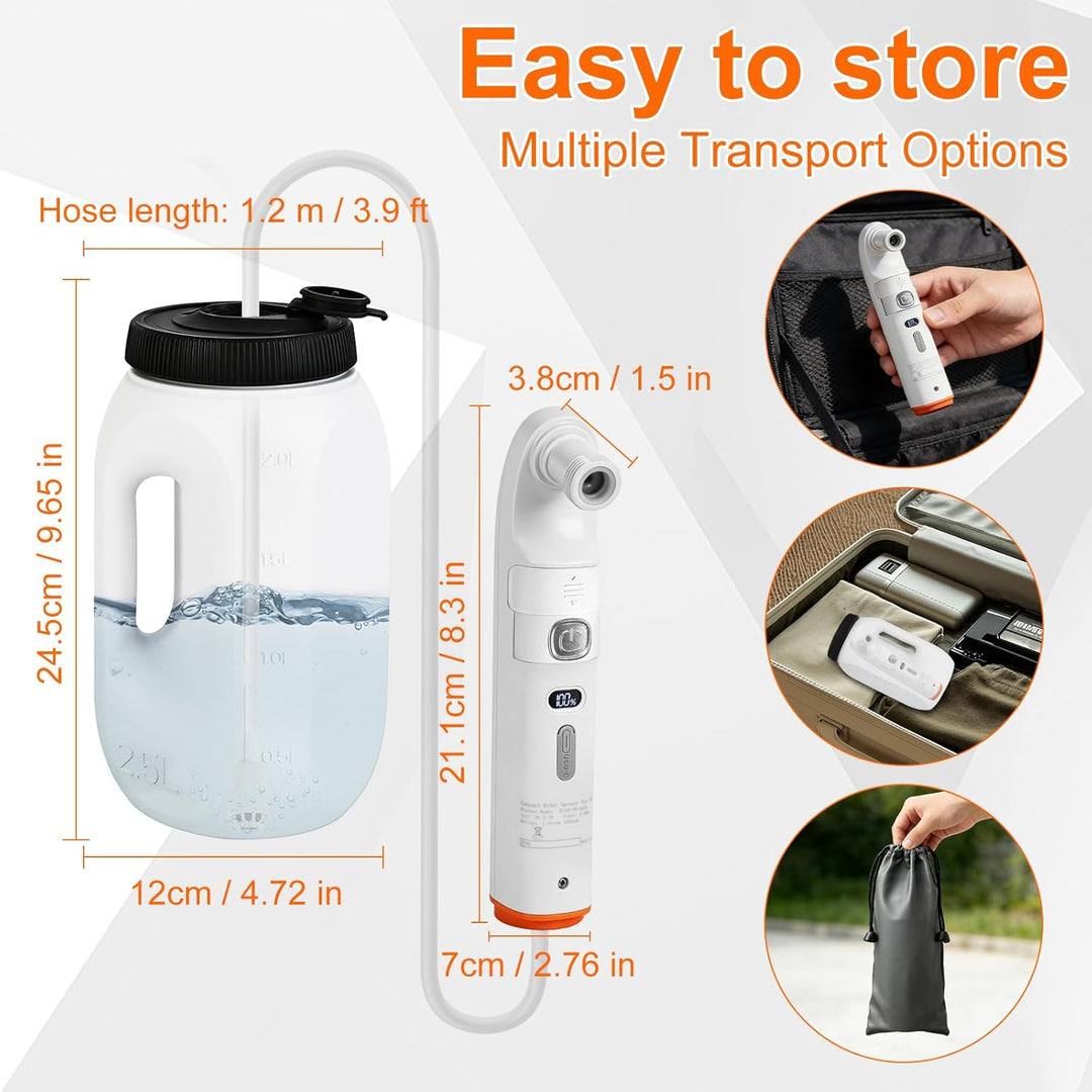 Bidet Po Dusche, Portable Bidet, Portable Travel Bidet Elektrisches, Peri Bottle mit 2.5 L Wassertan